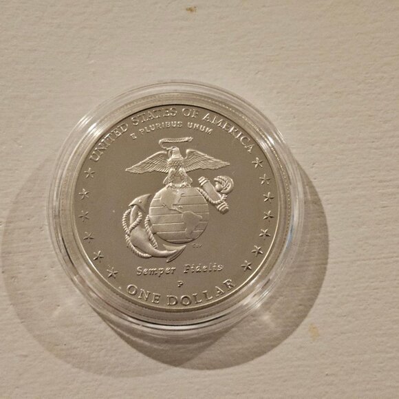 2005 UNITED STATES MARINE CORPS 230th ANNIV SILVER DOLLAR PROOF SET- w/COA&Box - Picture 9 of 9